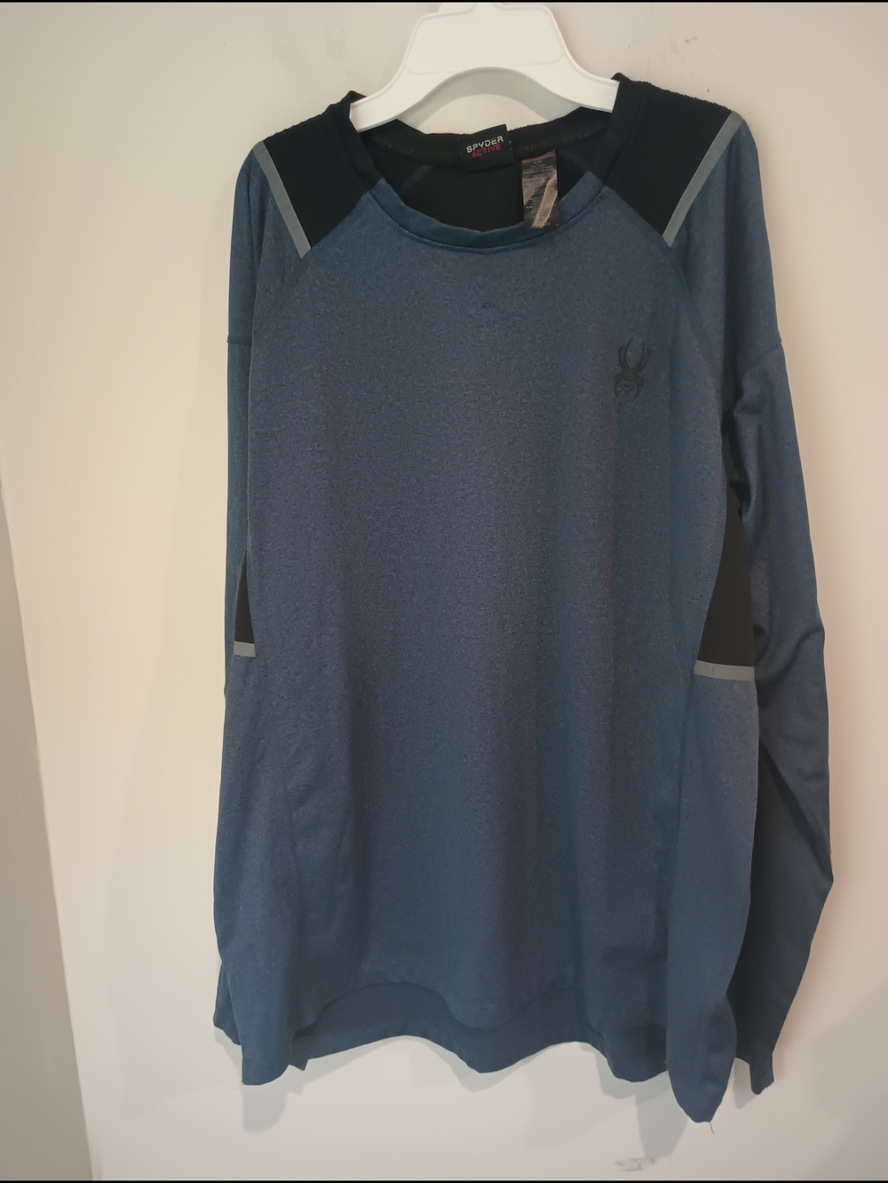 Spyder Men's Blue Performance Crew Neck Long Sleeve Shirt